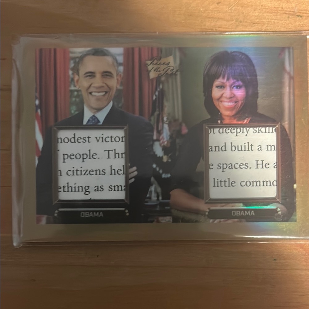 2023 Pieces Of The Past Barack & Michelle Obama Print RELIC ERROR CARD